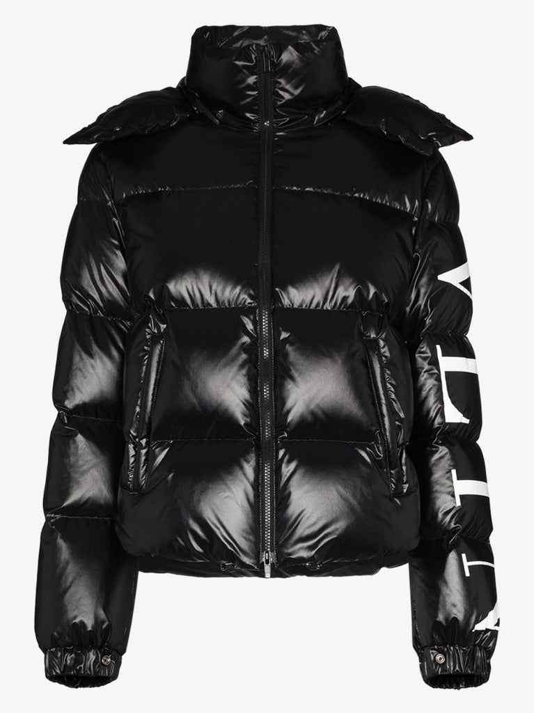 Vltn Logo Print Puffer Jacket