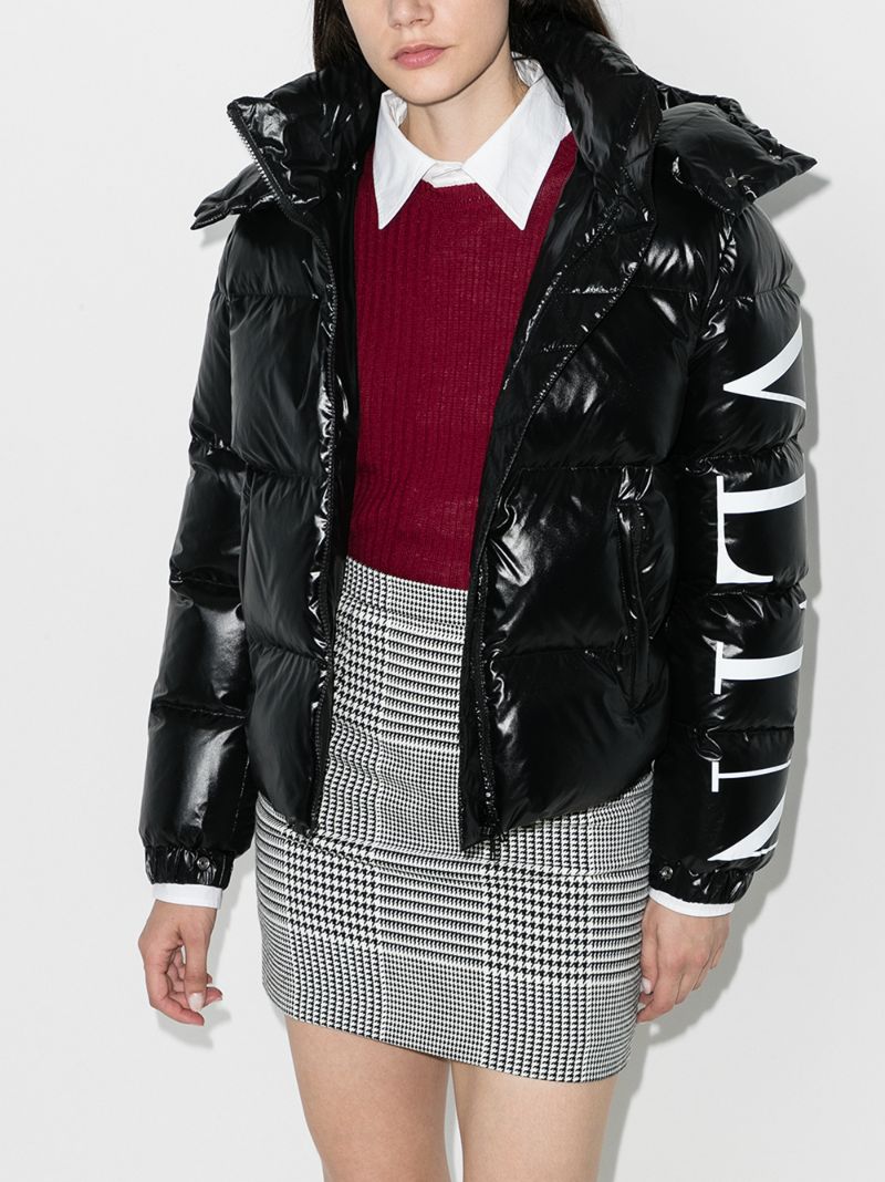 Vltn Logo Print Puffer Jacket