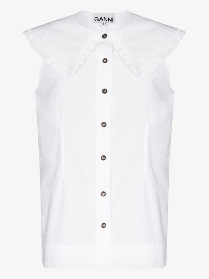Oversized Collar Cotton Blouse