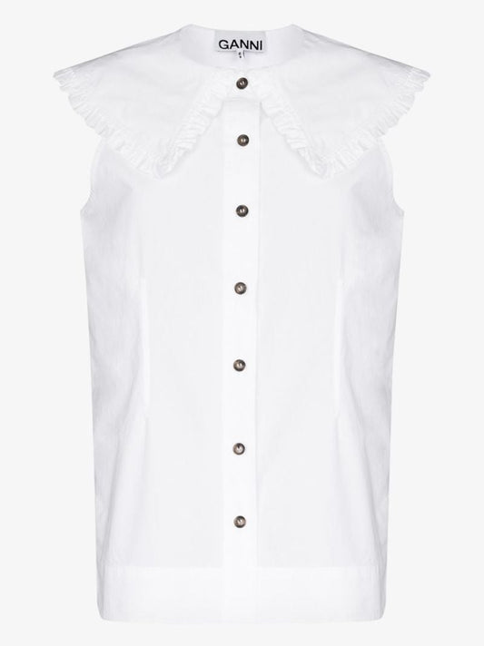 Oversized Collar Cotton Blouse