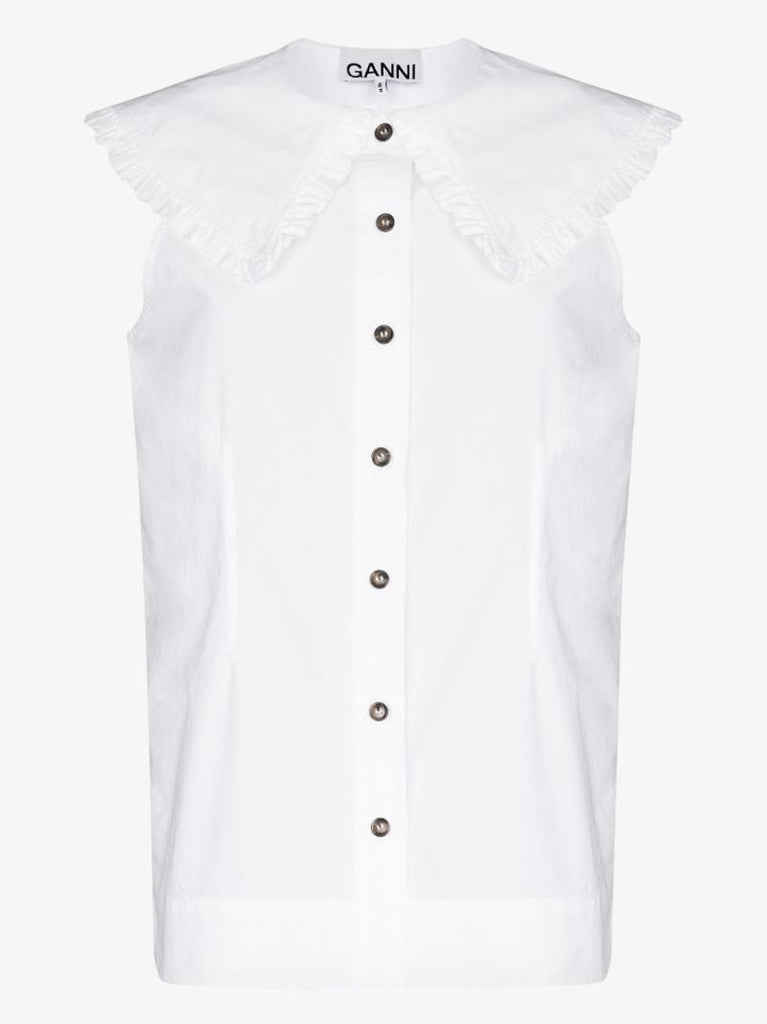 Oversized Collar Cotton Blouse