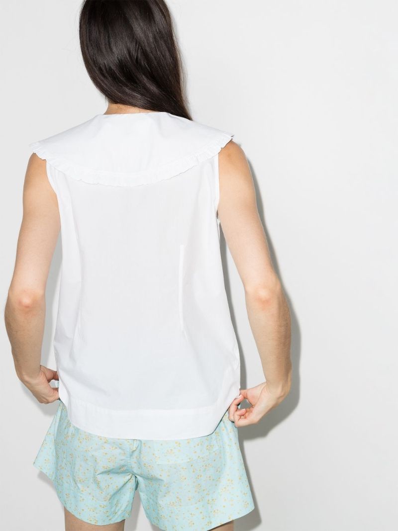 Oversized Collar Cotton Blouse