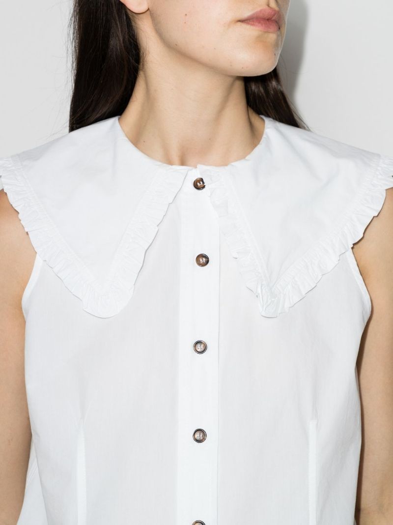 Oversized Collar Cotton Blouse