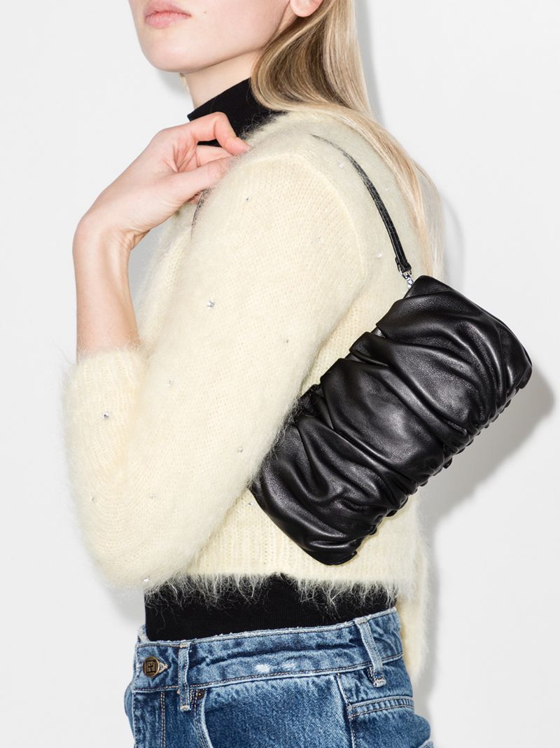 Black Bean Convertible Leather Shoulder Bag