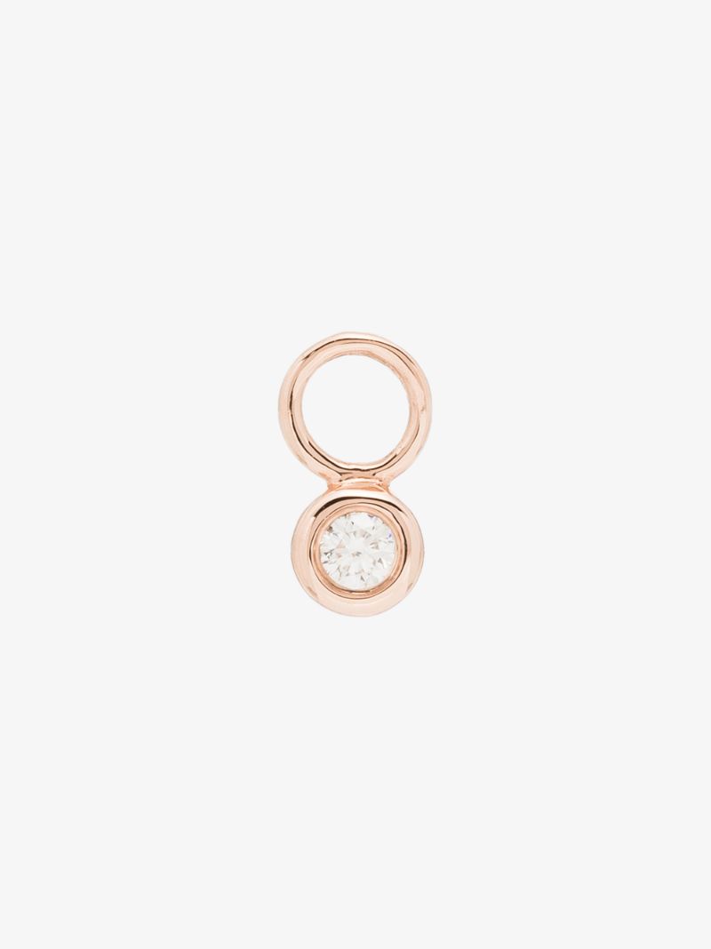 14k Rose Gold Diamond Earring Charm