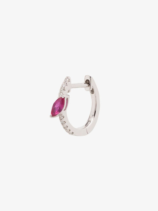 14k White Gold Diamond Sapphire Marquise Earring