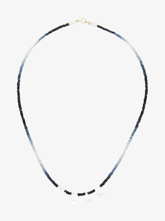 Blue Yolo Beaded Sapphire Necklace
