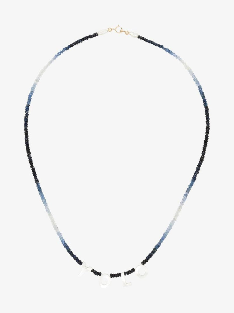 Blue Yolo Beaded Sapphire Necklace