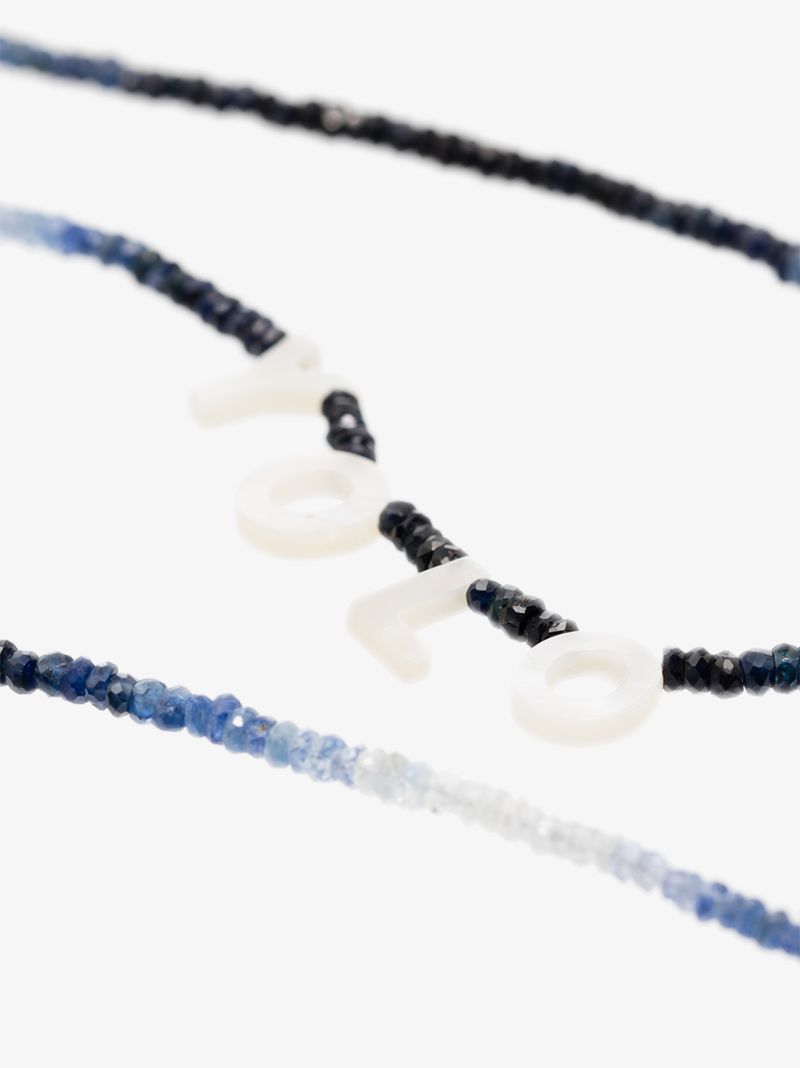 Blue Yolo Beaded Sapphire Necklace