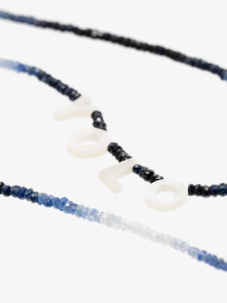 Blue Yolo Beaded Sapphire Necklace