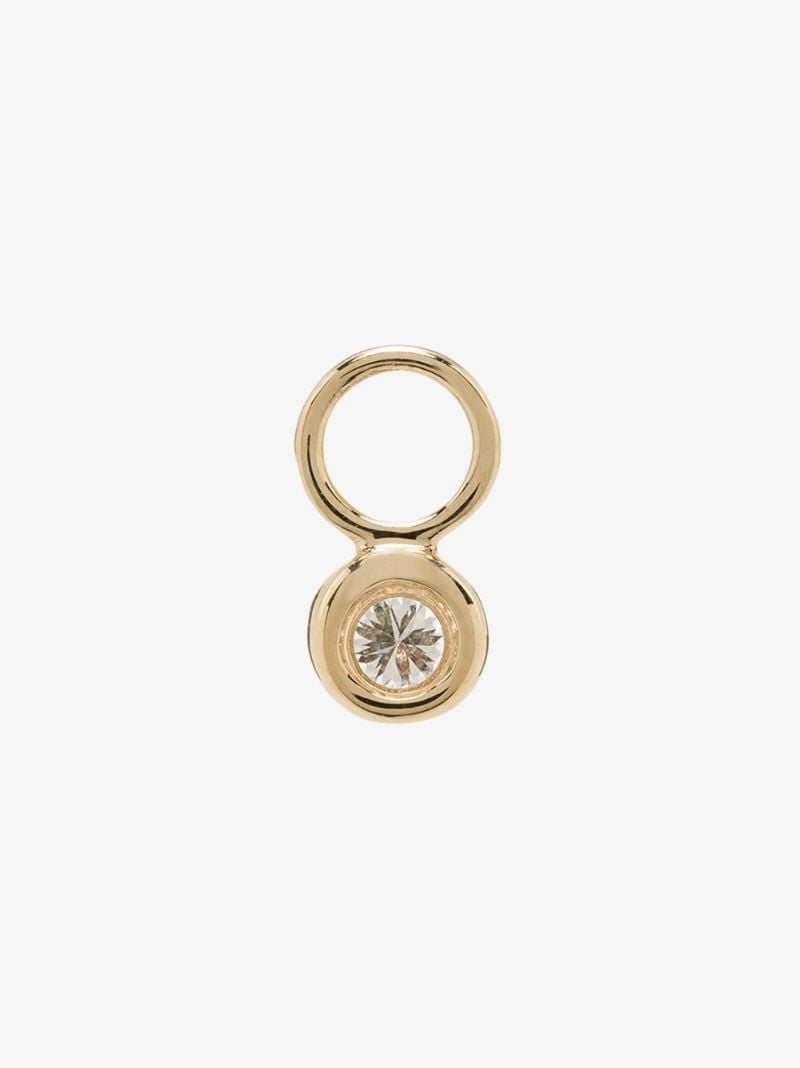 14k Yellow Gold Diamond Earring Charm