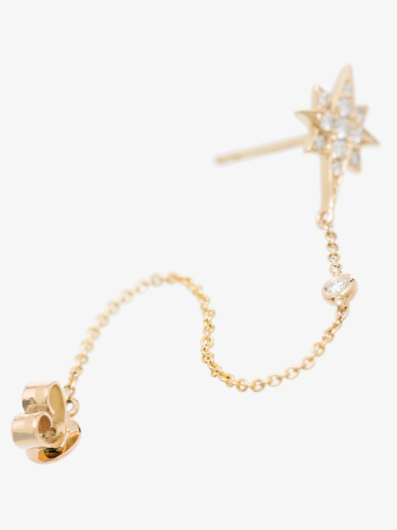 14k Yellow Gold Shooting Star Diamond Earring