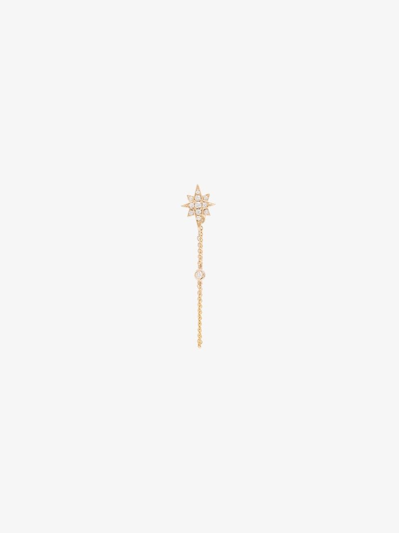 14k Yellow Gold Shooting Star Diamond Earring