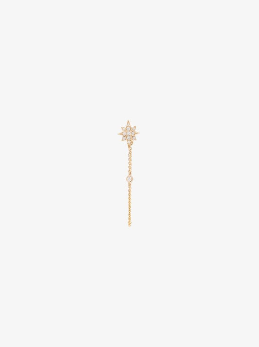 14k Yellow Gold Shooting Star Diamond Earring