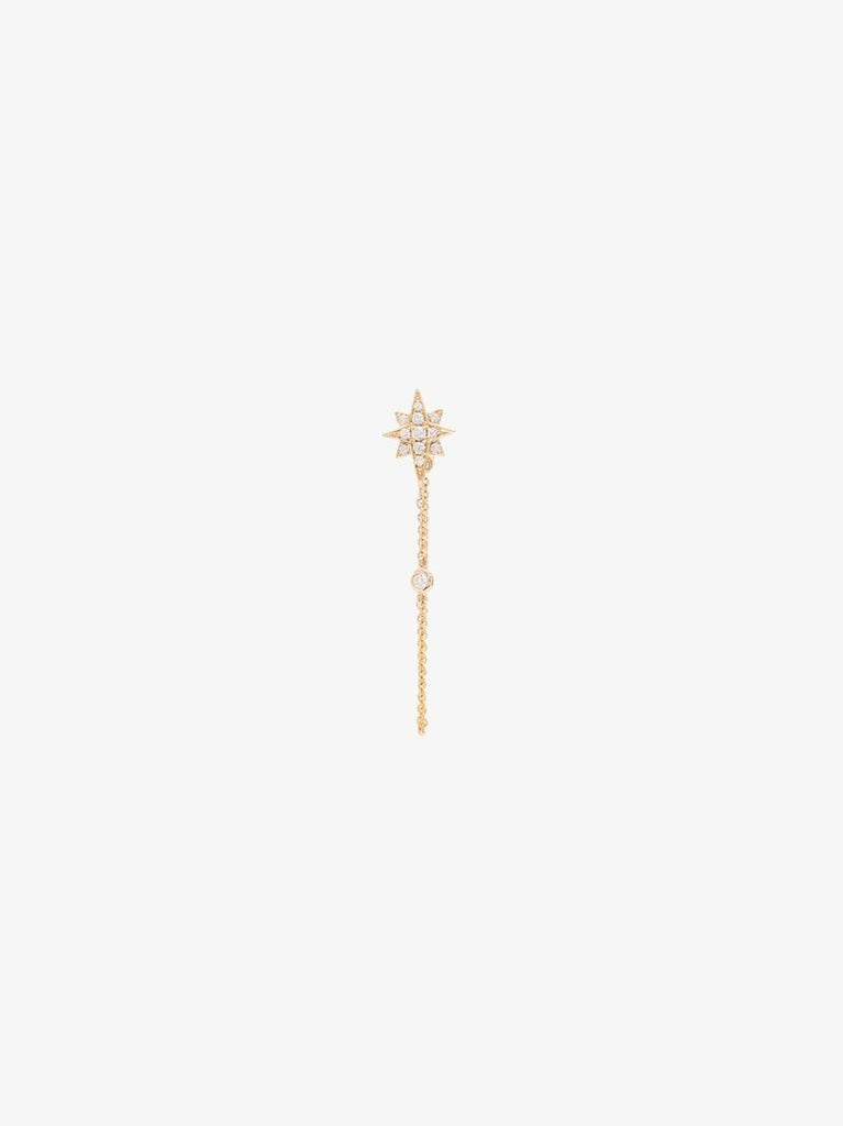 14k Yellow Gold Shooting Star Diamond Earring