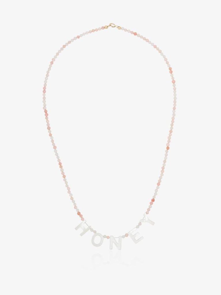 14k Yellow Gold Honey Beaded Opal Necklace