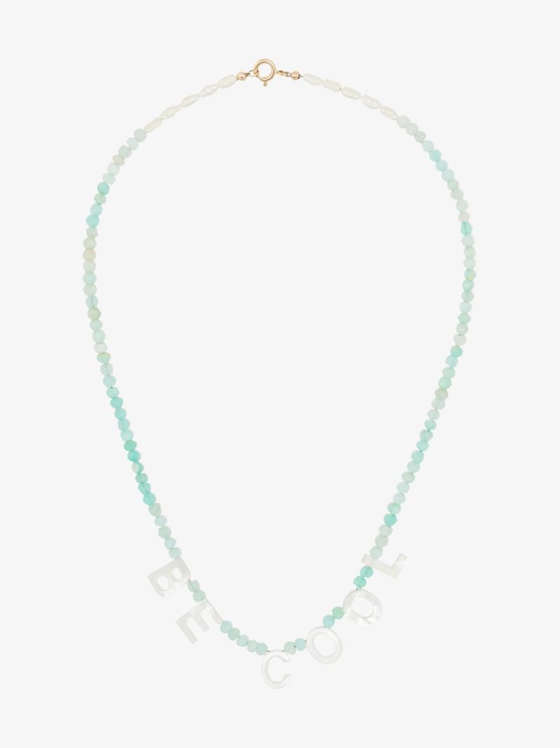 Blue Be Cool Beaded Opal Necklace