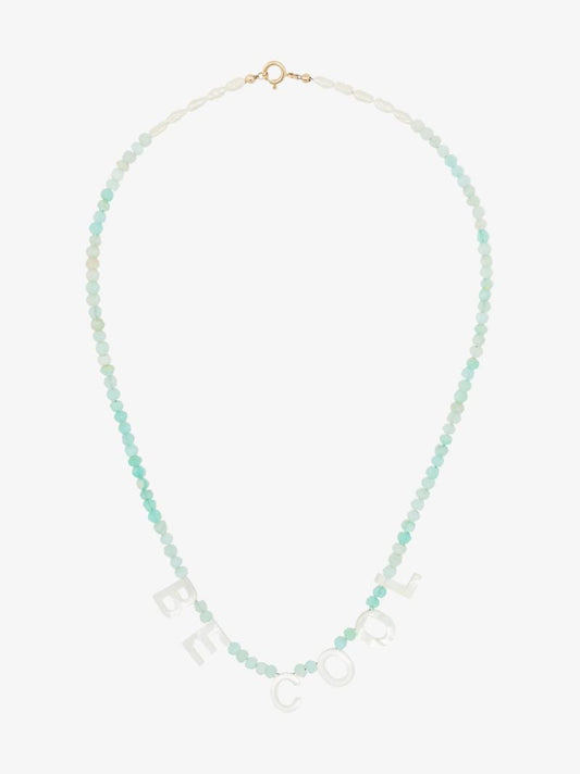 Blue Be Cool Beaded Opal Necklace