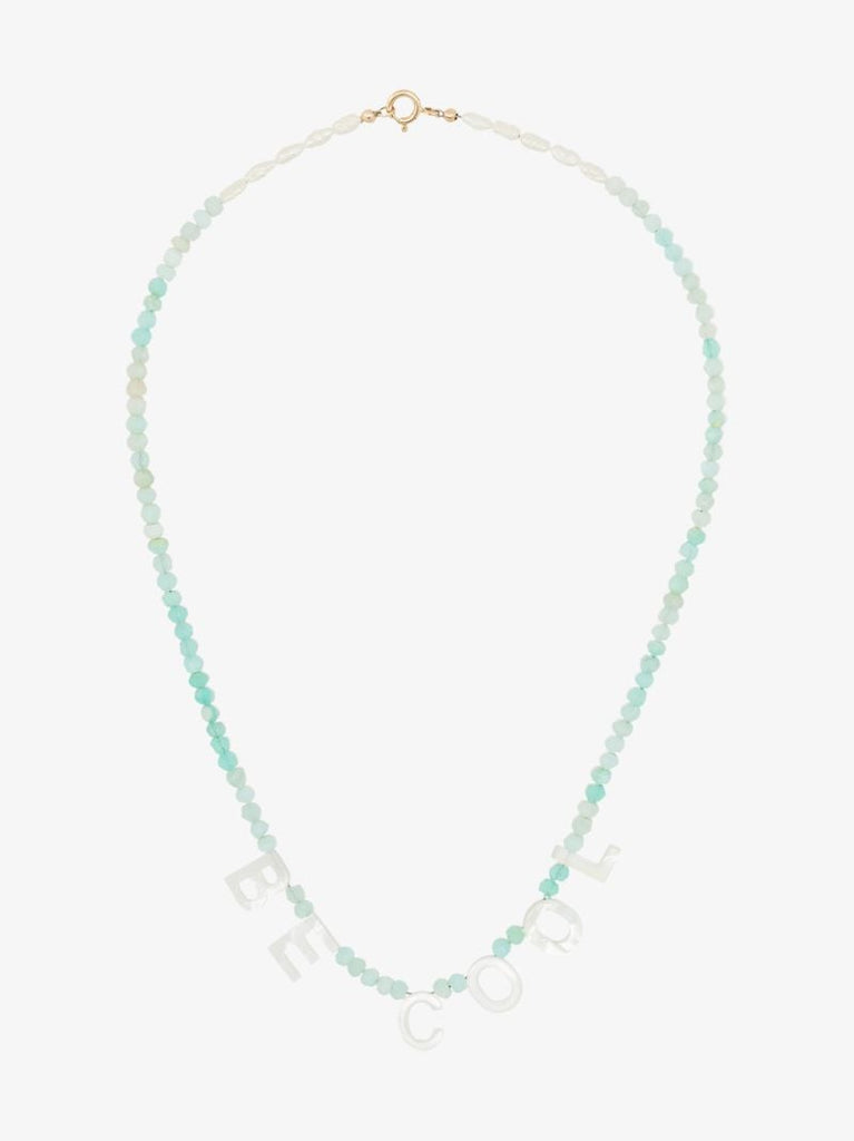 Blue Be Cool Beaded Opal Necklace