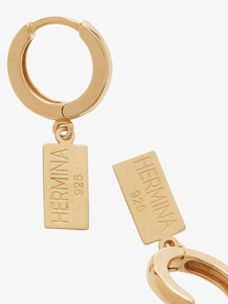 Gold-plated Delian Charm Huggie Earrings