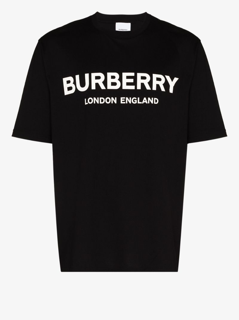 Black Logo Print Cotton T-shirt