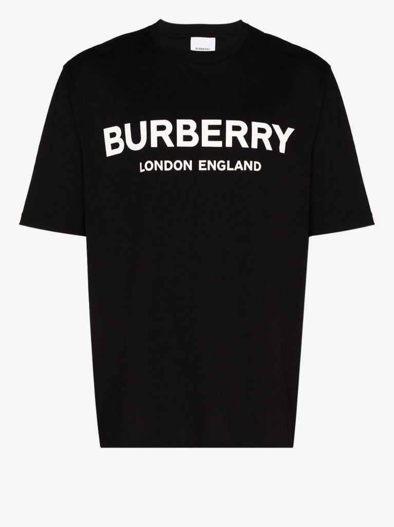 Black Logo Print Cotton T-shirt