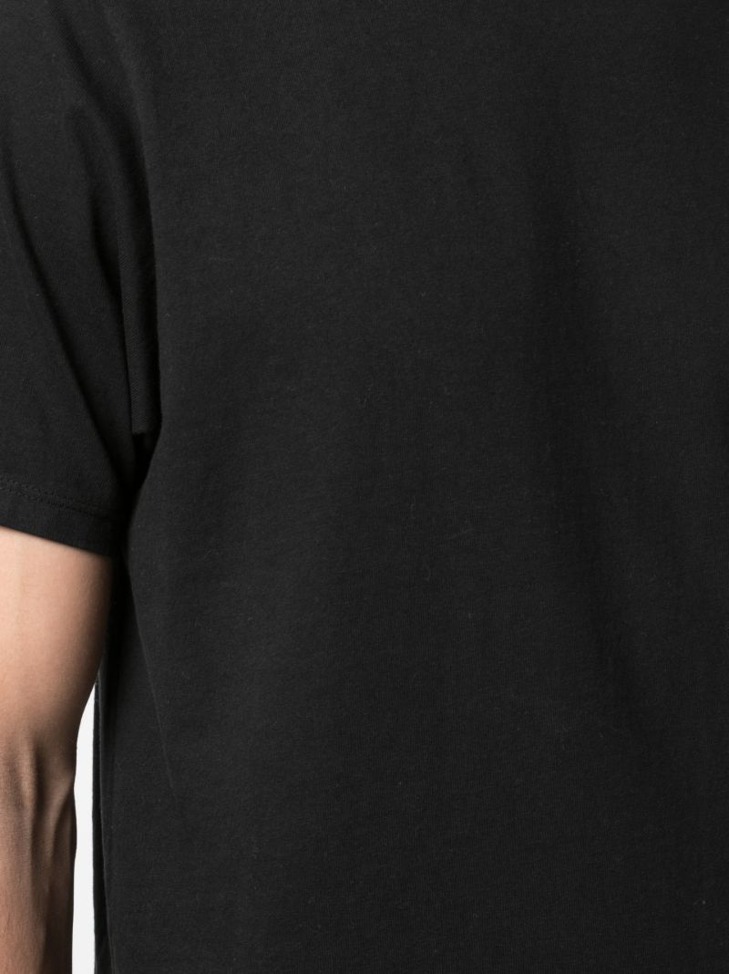 Black Mock Neck Cotton T-shirt