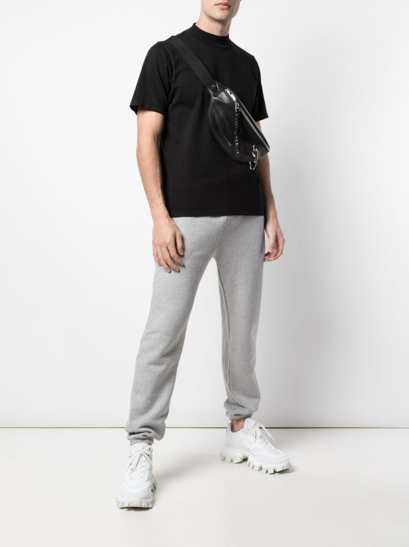 Black Mock Neck Cotton T-shirt