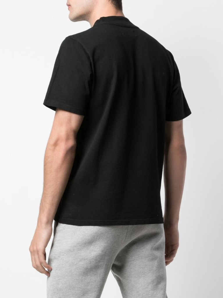 Black Mock Neck Cotton T-shirt