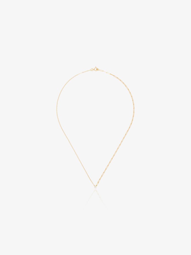 18k Yellow Gold Mixed Chain Diamond Necklace