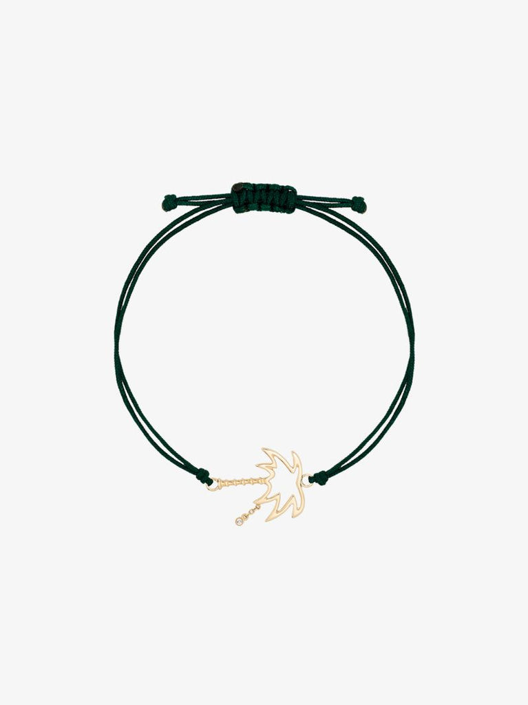 9k Yellow Gold Palm Tree Diamond Bracelet