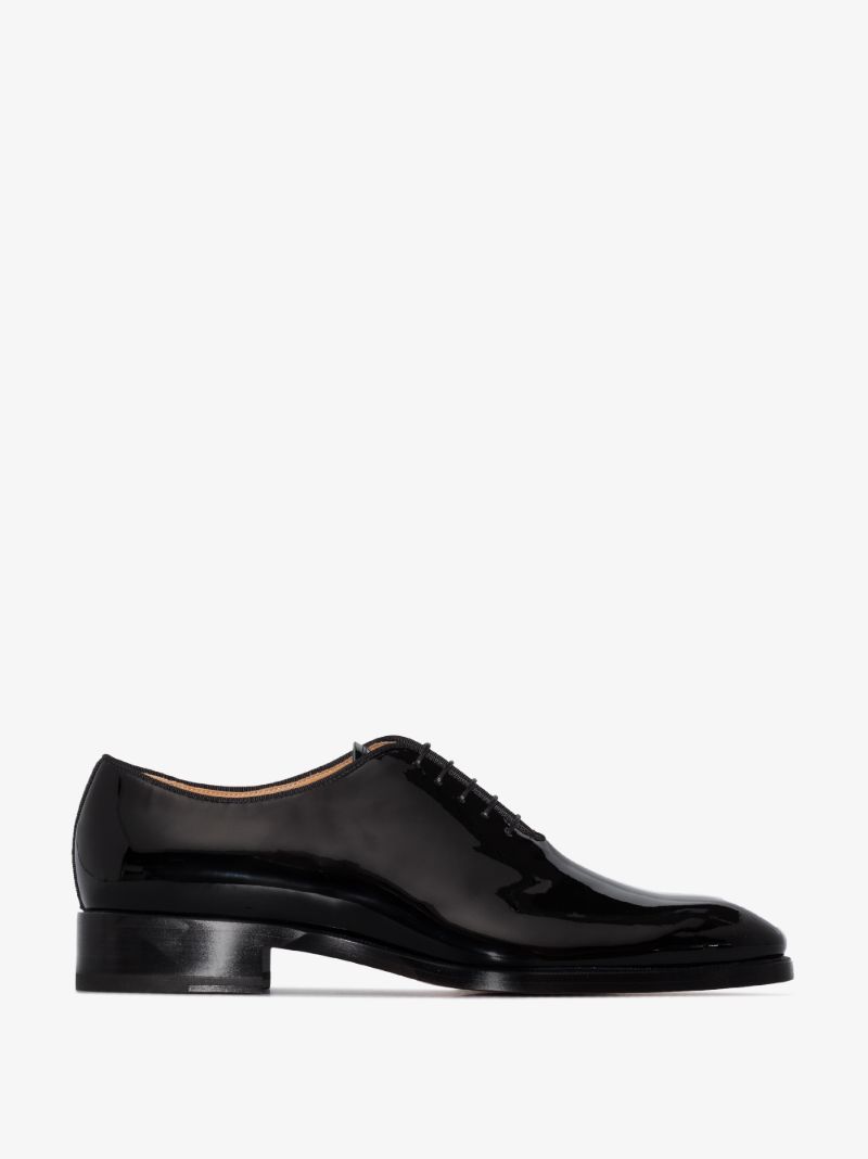 Black Corteo Patent Leather Oxford Shoes