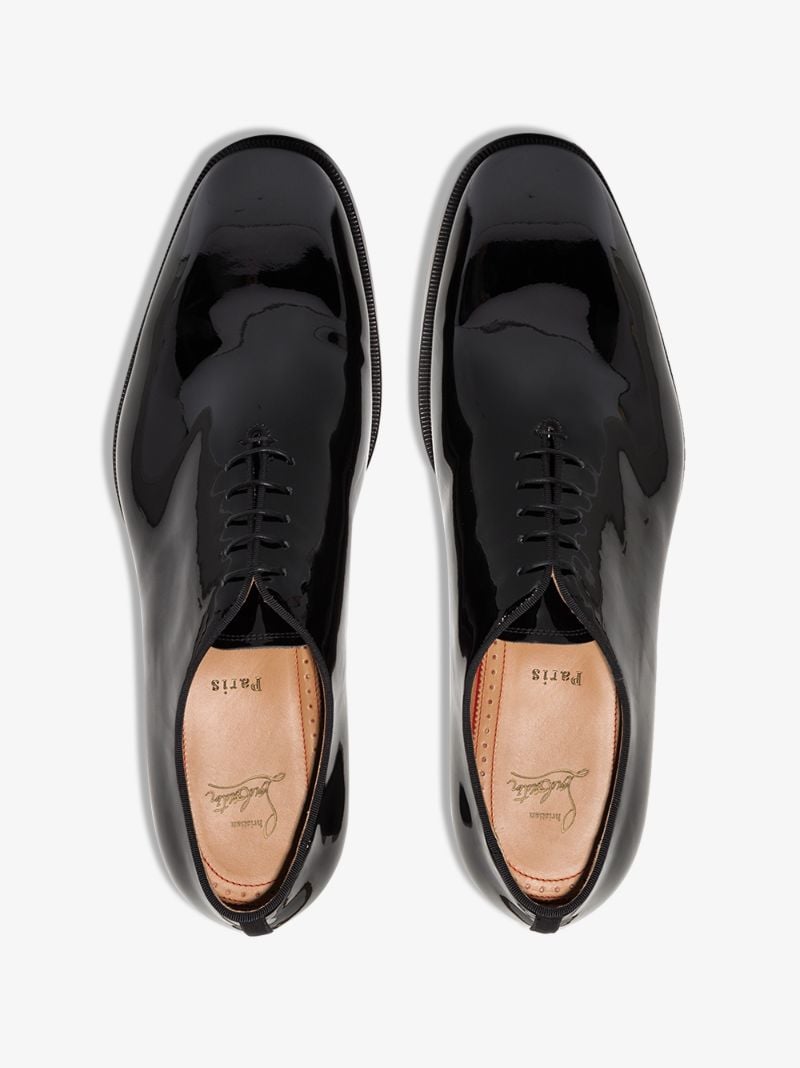Black Corteo Patent Leather Oxford Shoes