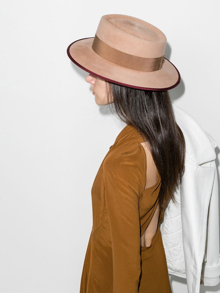 Beige Gerhard Felt Boater Hat