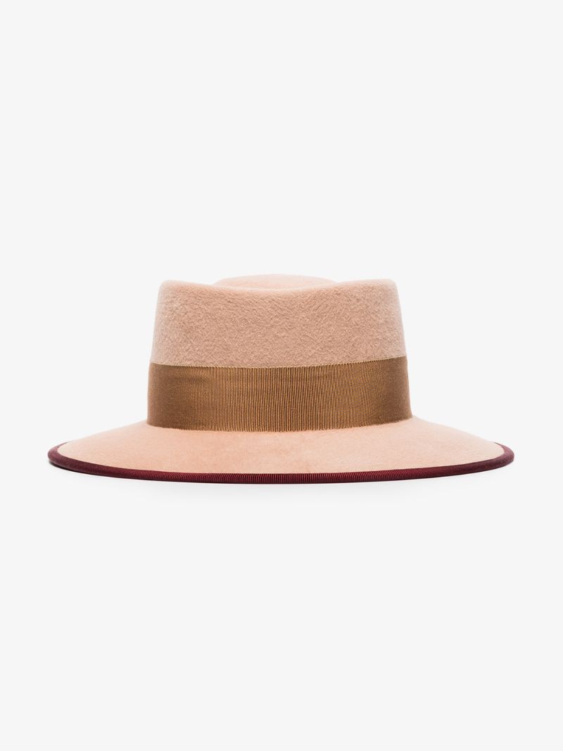 Beige Gerhard Felt Boater Hat