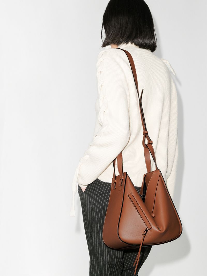 Brown Hammock Small Leather Shoulder Bag