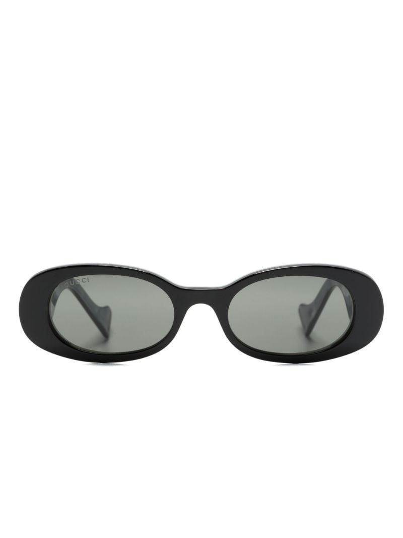 Black Gg Logo Round Sunglasses