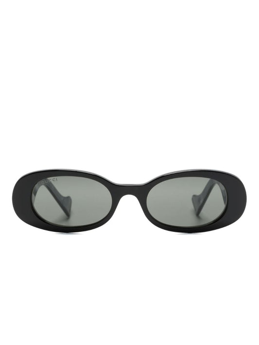 Black Gg Logo Round Sunglasses