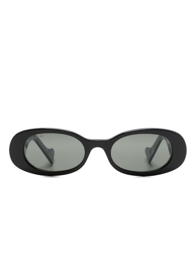 Black Gg Logo Round Sunglasses