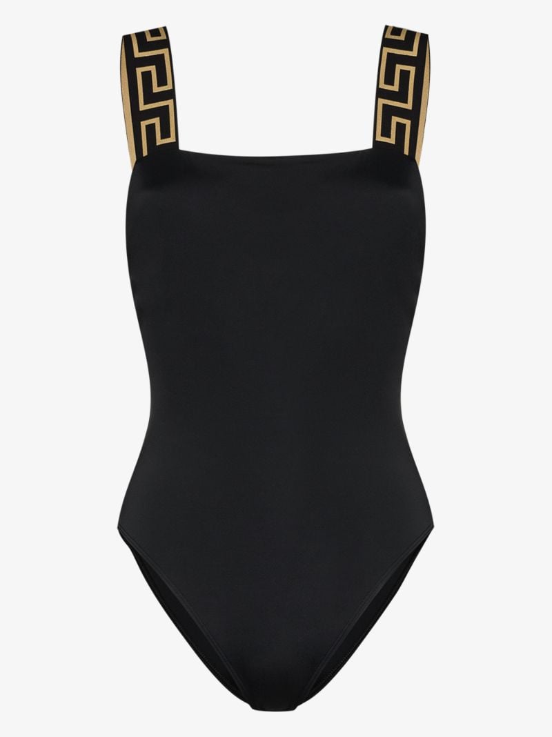 Black Greca Border Swimsuit
