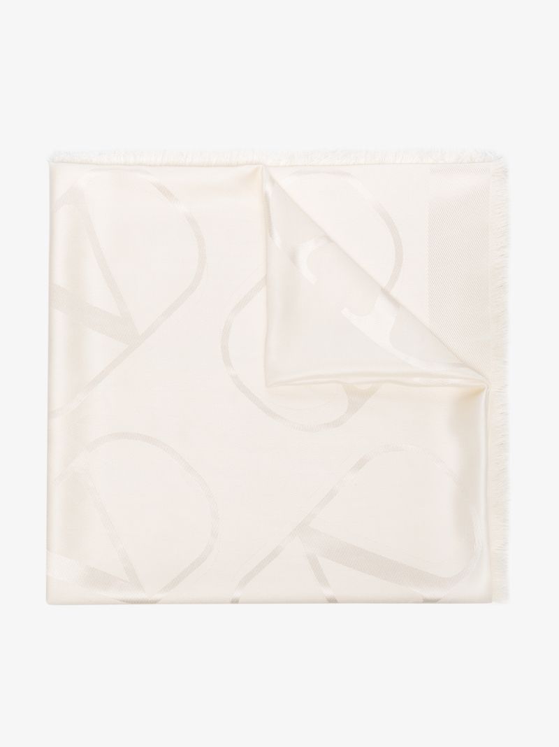 White Logo Intarsia Scarf