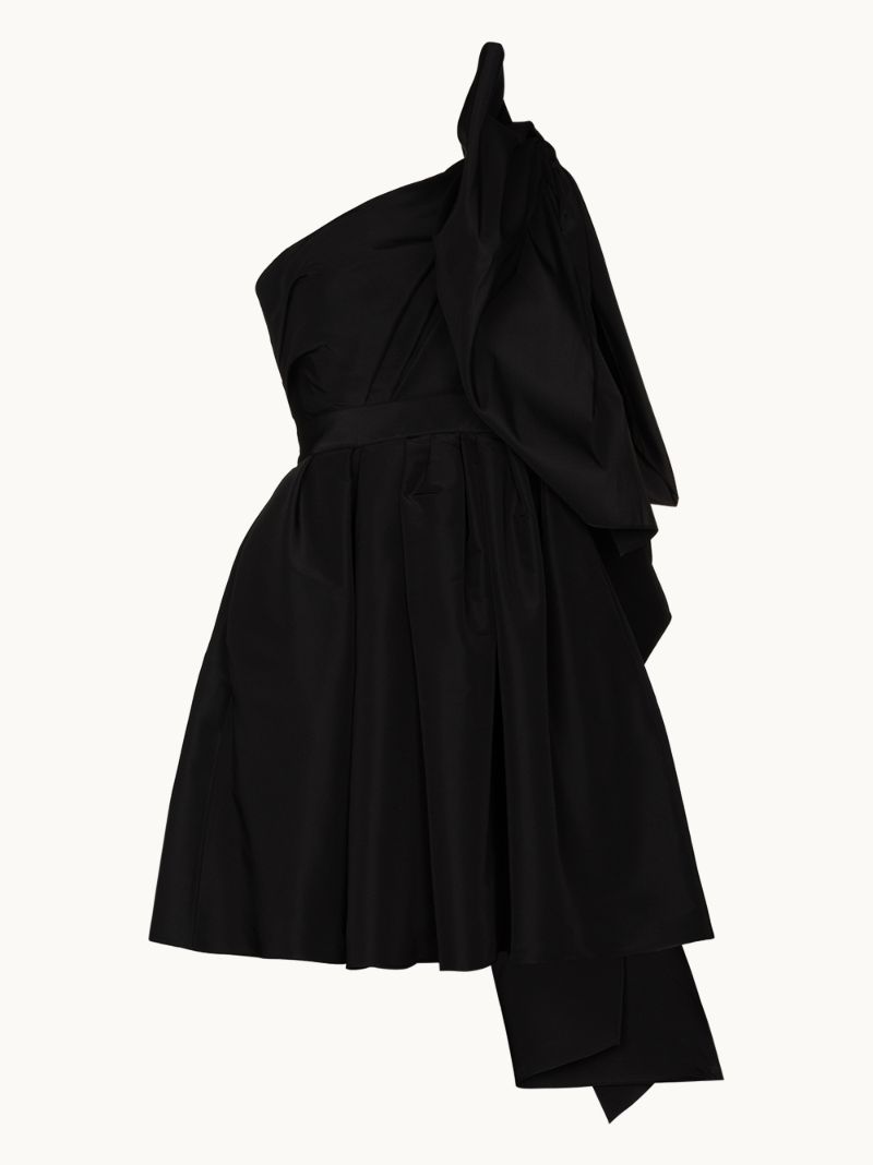 One Shoulder Bow Mini Dress