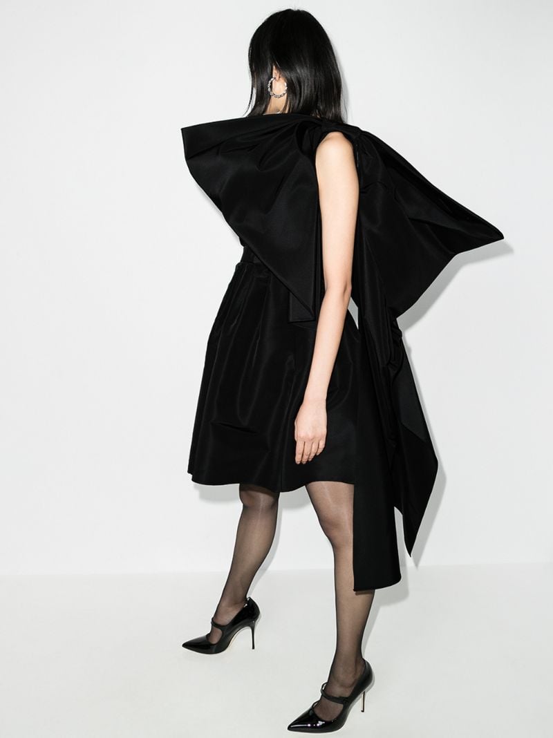 One Shoulder Bow Mini Dress