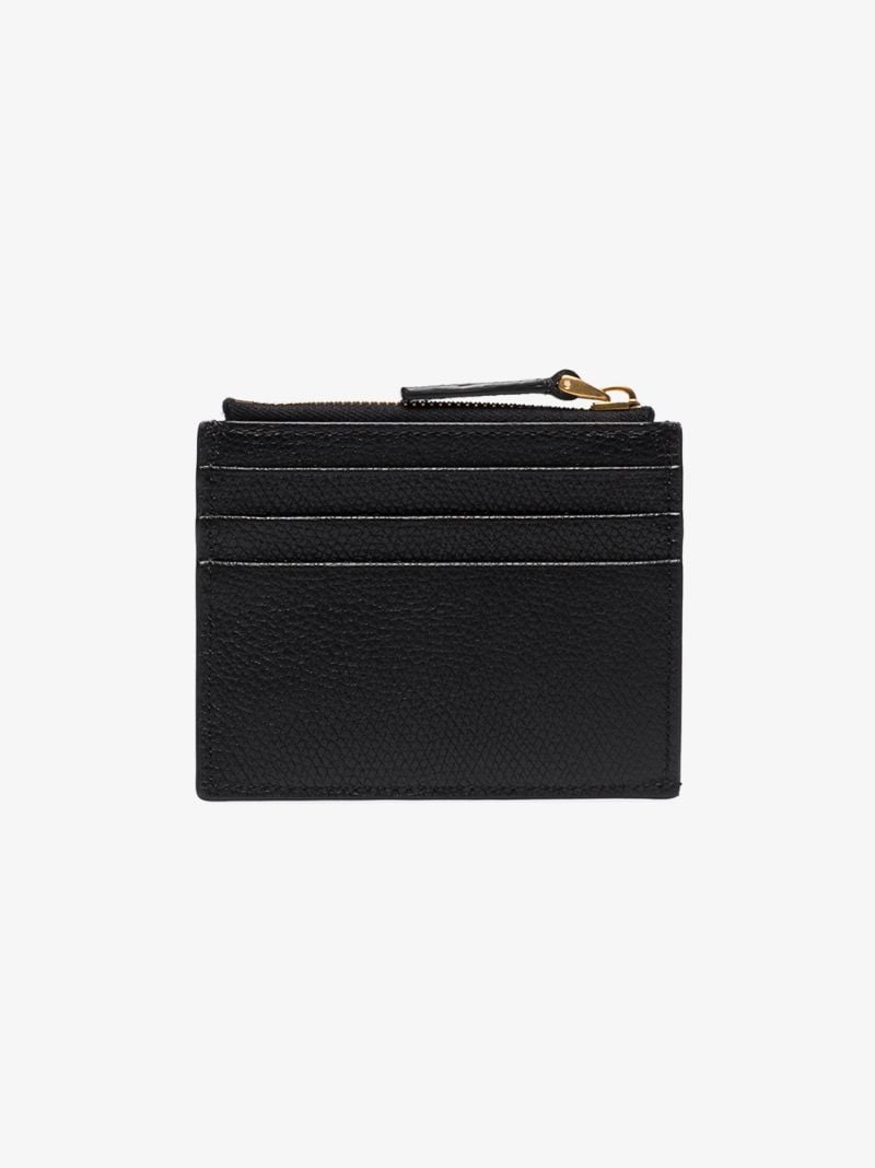Black Vlogo Signature Leather Card Holder