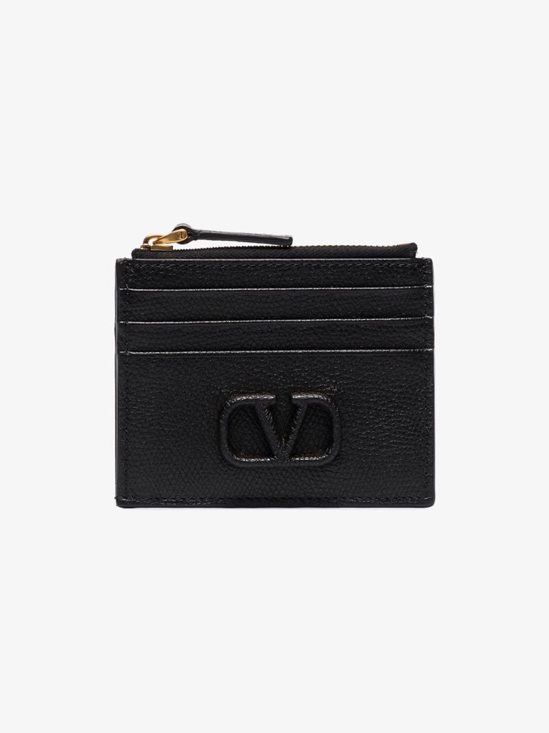 Black Vlogo Signature Leather Card Holder
