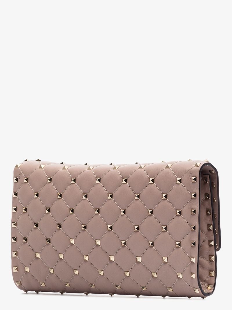 Neutral Rockstud Medium Leather Shoulder Bag