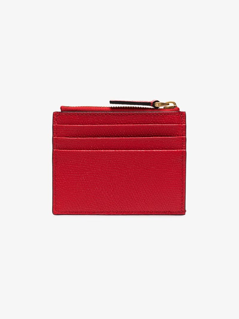 Red Vlogo Leather Card Holder