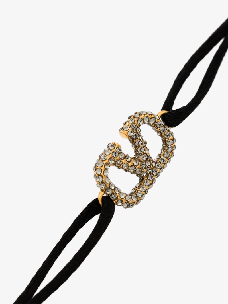 Black Vlogo Signature Crystal Bracelet