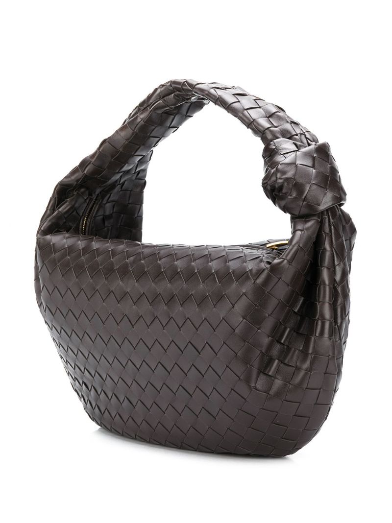 Brown Small Jodie Leather Shoulder Bag