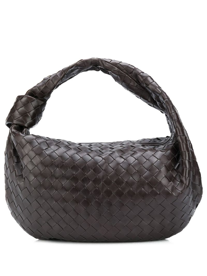 Brown Small Jodie Leather Shoulder Bag
